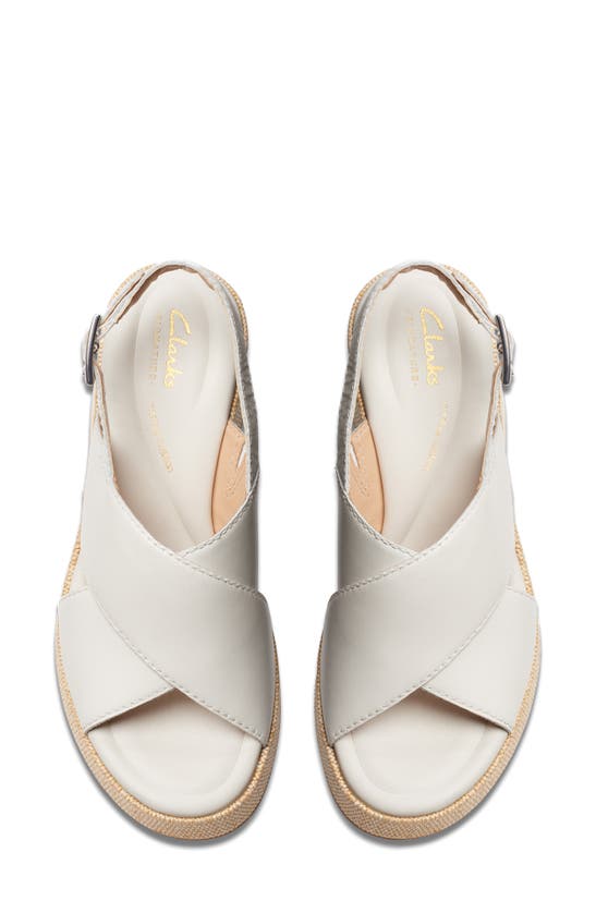 Shop Clarks (r) Manon Wish Wedge Slingback Sandal In Off White Lea