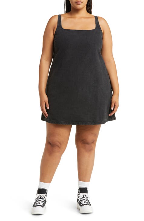 Asos black best sale denim dress