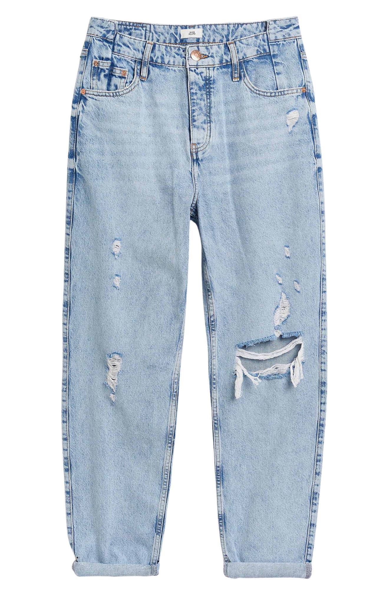 River Island Rework Cece Distressed Mom 