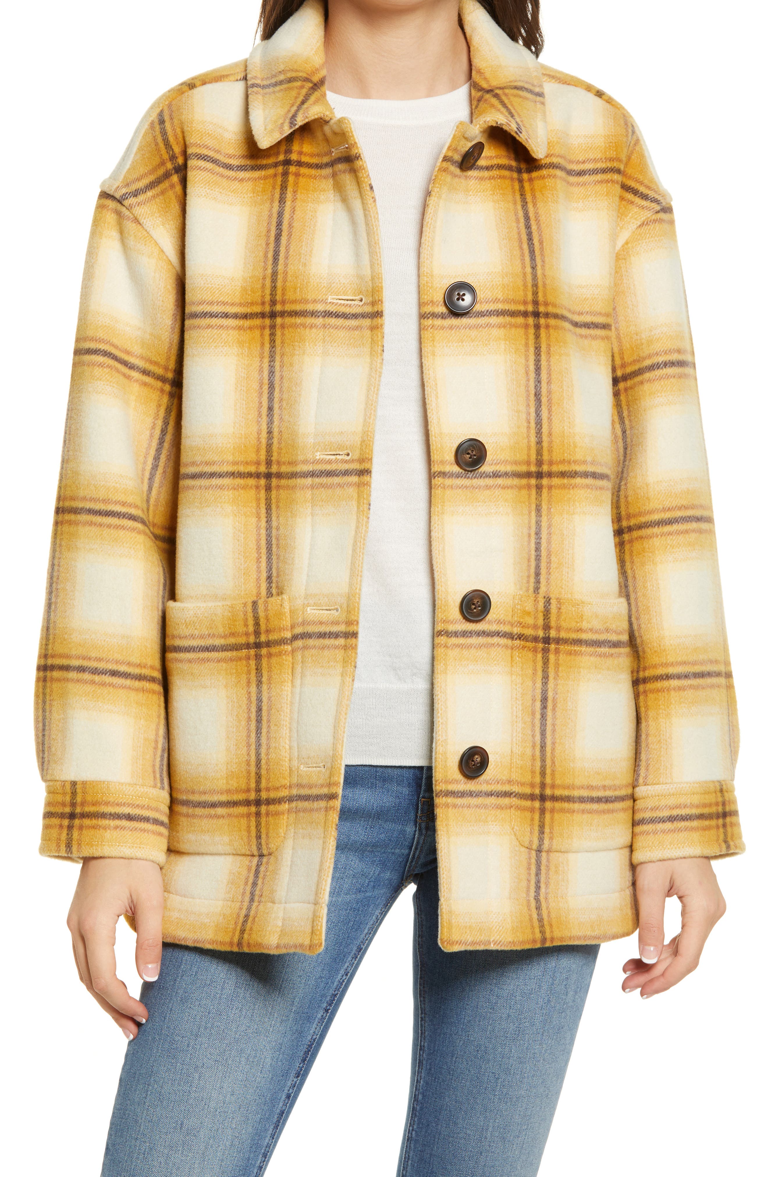 Madewell Walton hot Shirt Jacket in Berean Plaid Small Cashmere