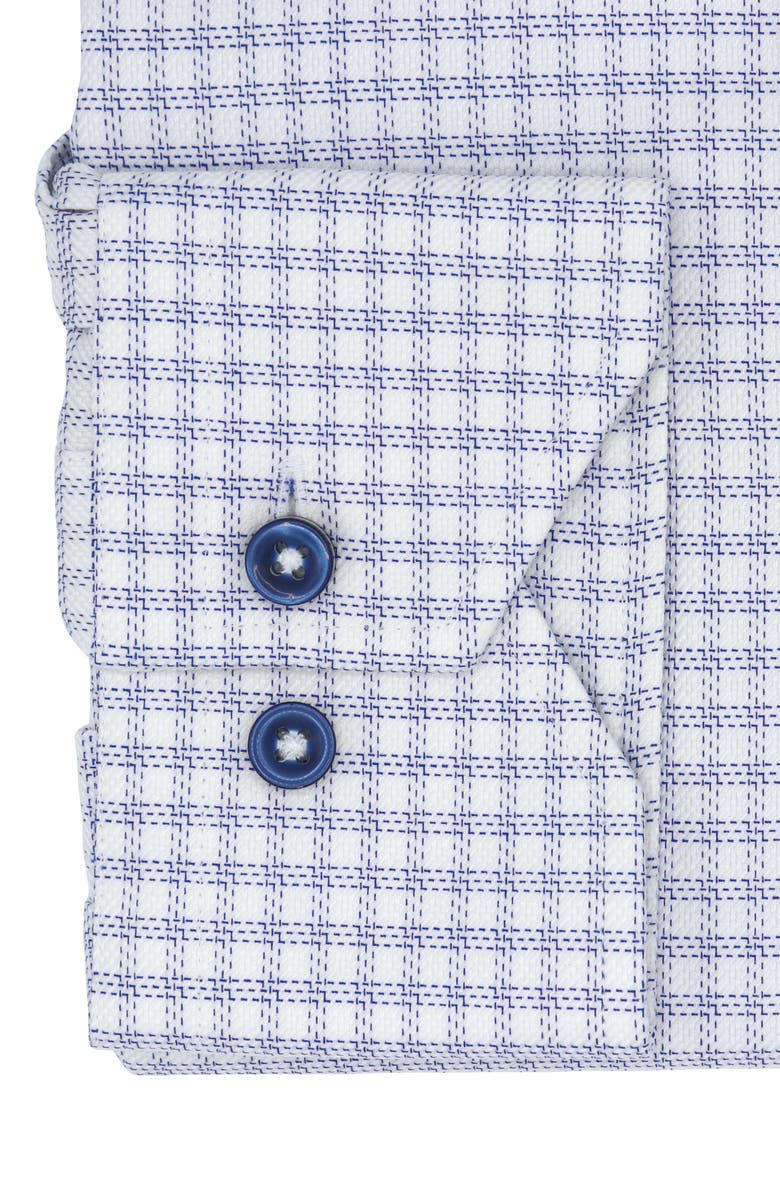 Lorenzo Uomo Trim Fit Textured Windowpane Pattern Dress Shirt 
