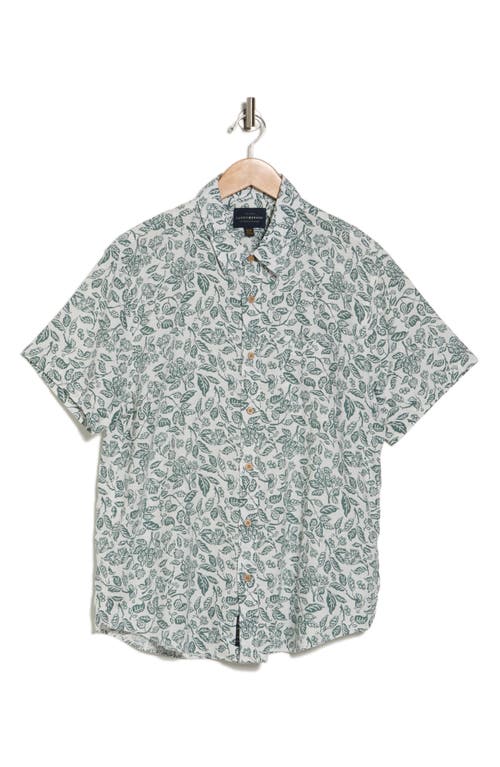 Shop Lucky Brand Printed Short Sleeve Linen Blend Button-up Shirt In Light Floral