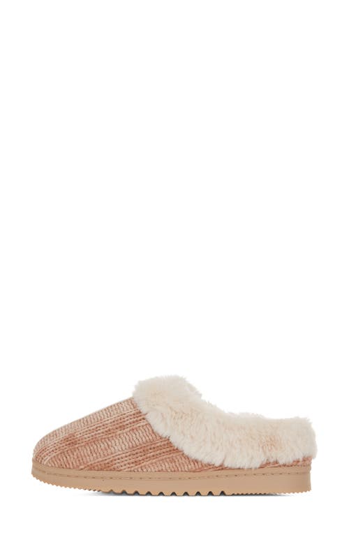 Floopi Chenille Faux Shearling Lined Slipper In Champagne