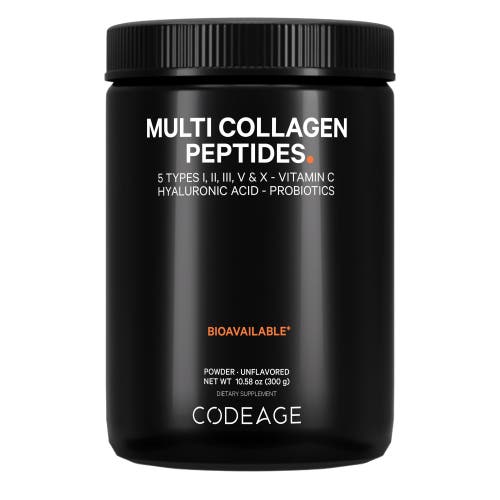 Codeage Multi Collagen Peptides + Probiotics Black Edition, Vitamin C, Hyaluronic Acid, 10.58 oz in White at Nordstrom