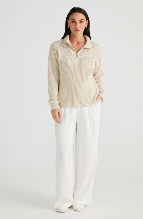 Shop Brave + True Brave+true Marden Quarter Zip Sweater In Natural