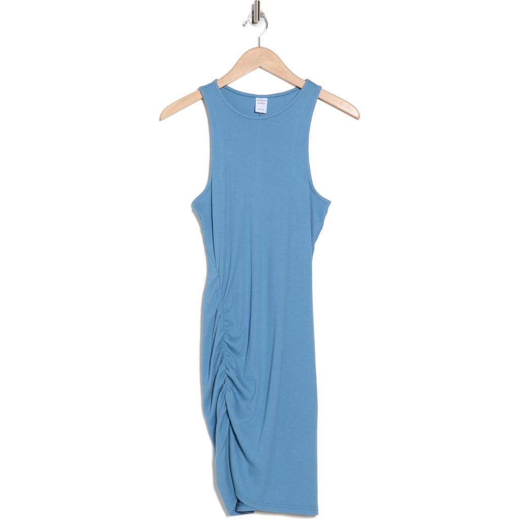 Shop Melrose And Market Ruched Racerback Dress In Blue Provincial