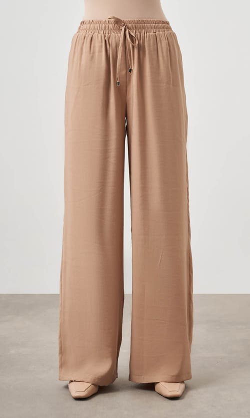Mizalle Wide Leg Pants In Beige