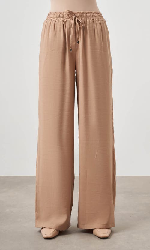 Shop Mizalle Wide Leg Pants In Beige