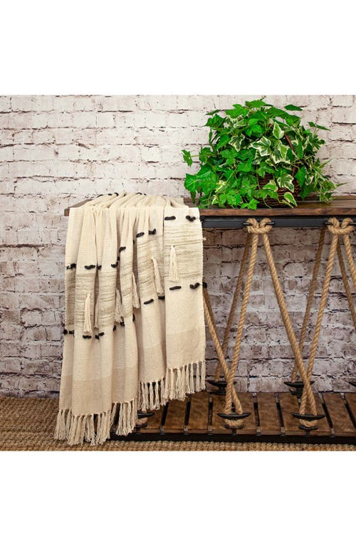 Parkland Collection Inca Fringe Throw Blanket In Beige