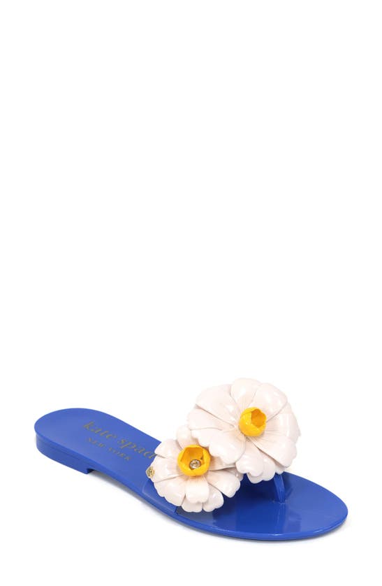 Shop Kate Spade Jaylee Flip Flop In Wild Blue Iris/ Cream