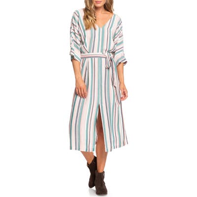 Roxy Run The Road Stripe Midi Dress, Blue