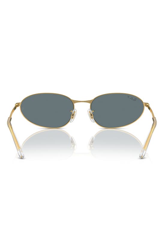 Ray Ban 59mm Polarized Oval Sunglasses In Gold Flash