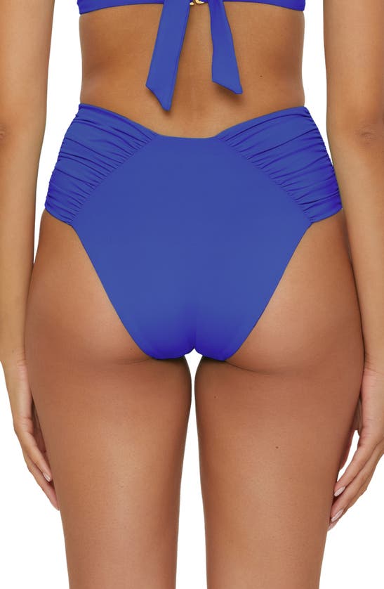 Shop Becca Color Code High Cut Bikini Bottoms In Sapphire
