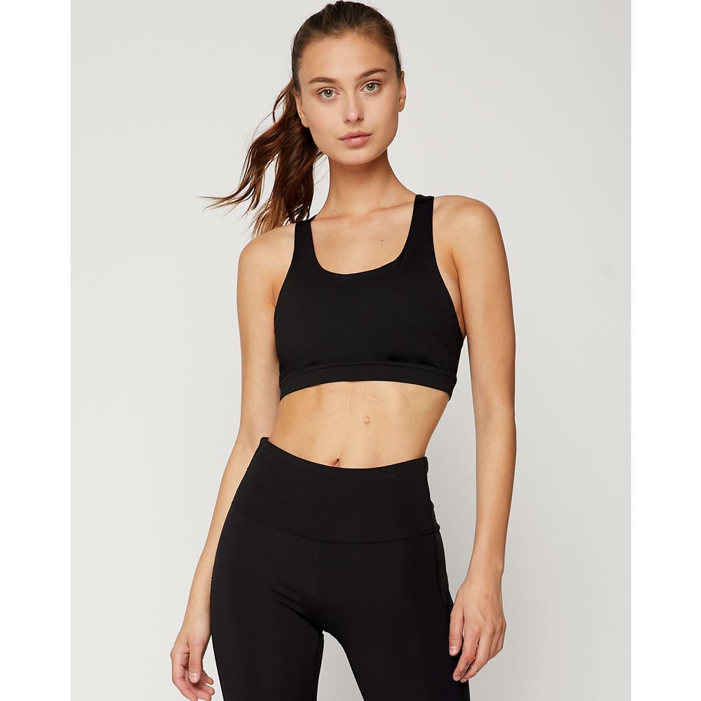 Rebody Active Aim Mesh Silkiflex Lite Bra In Midnight Black