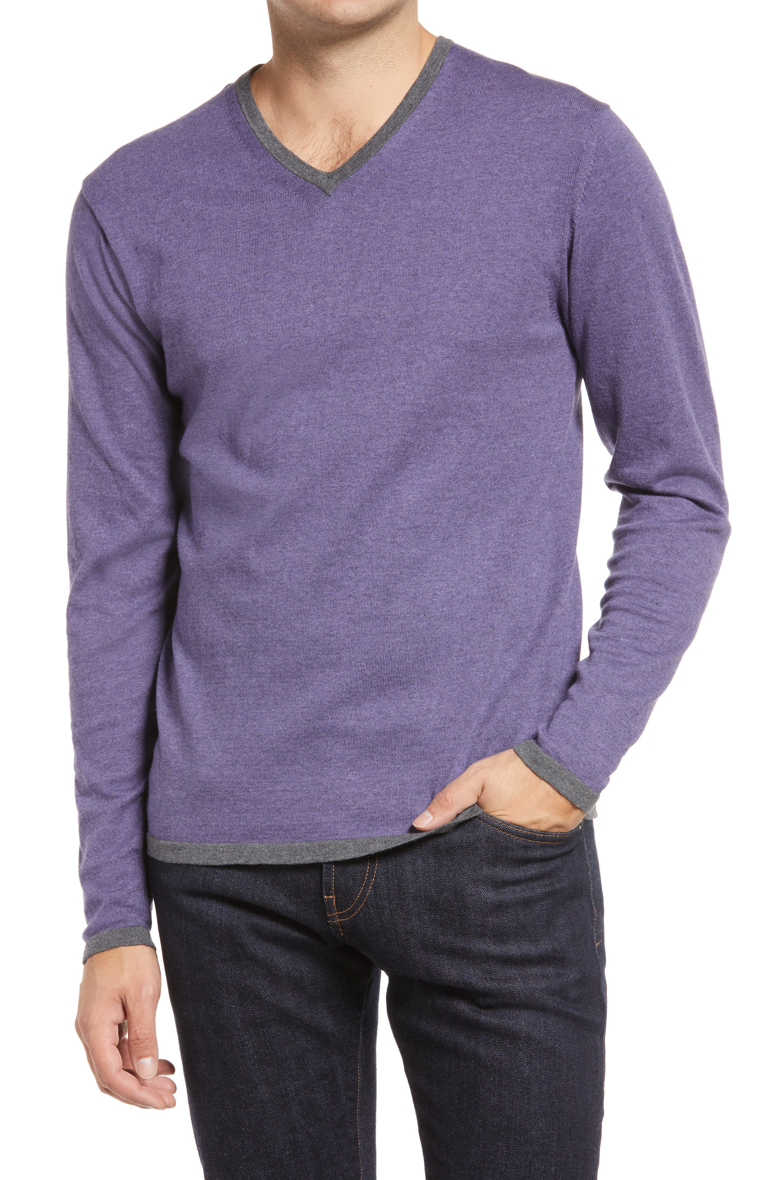 mens lavender crew neck sweater