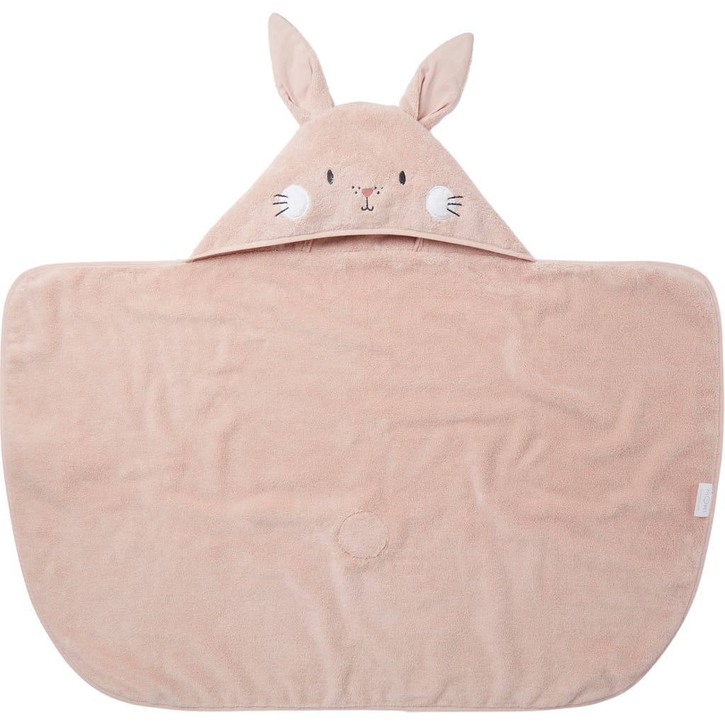 Mori Bunny Hooded Towel In Pink