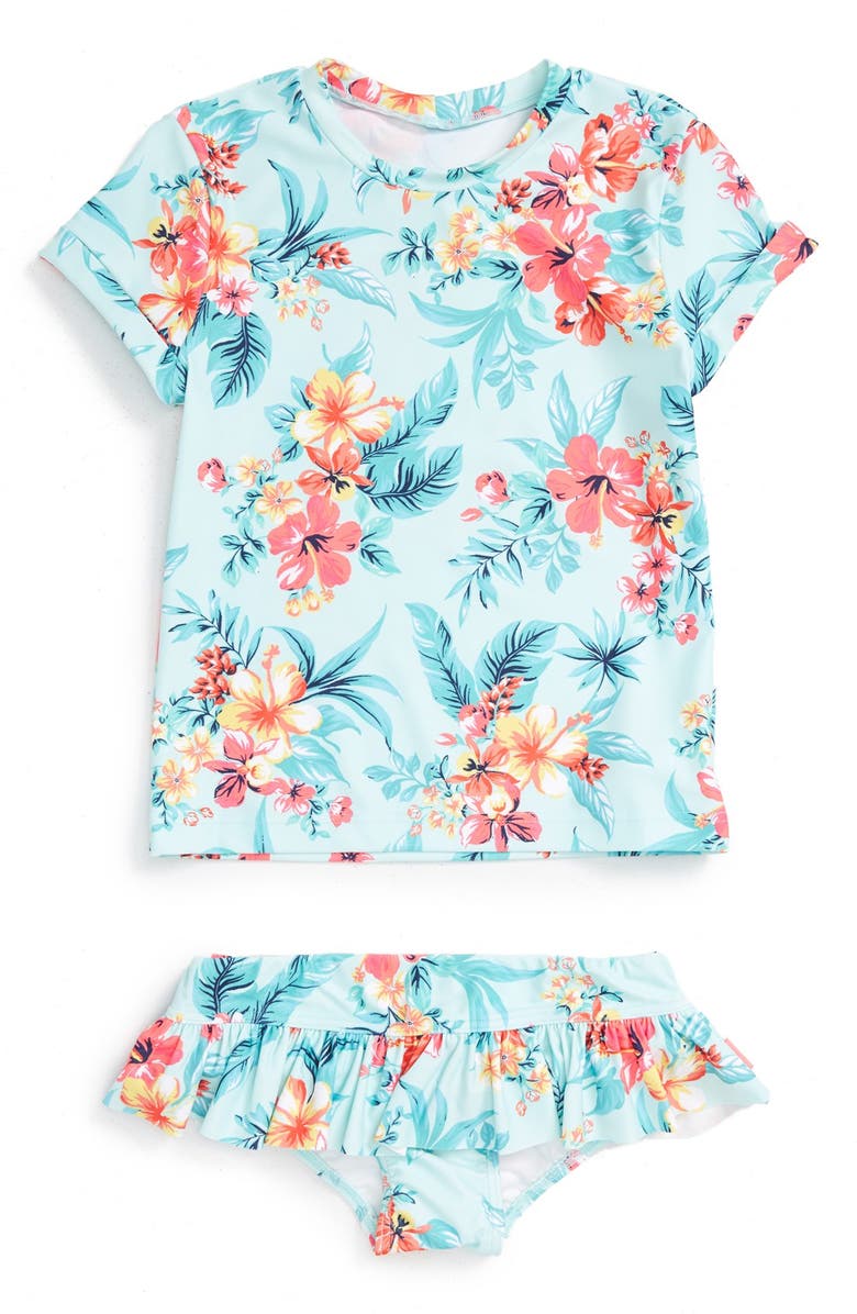 Seafolly 'Luau Lulu' Two-Piece Rashguard Swimsuit (Toddler Girls ...