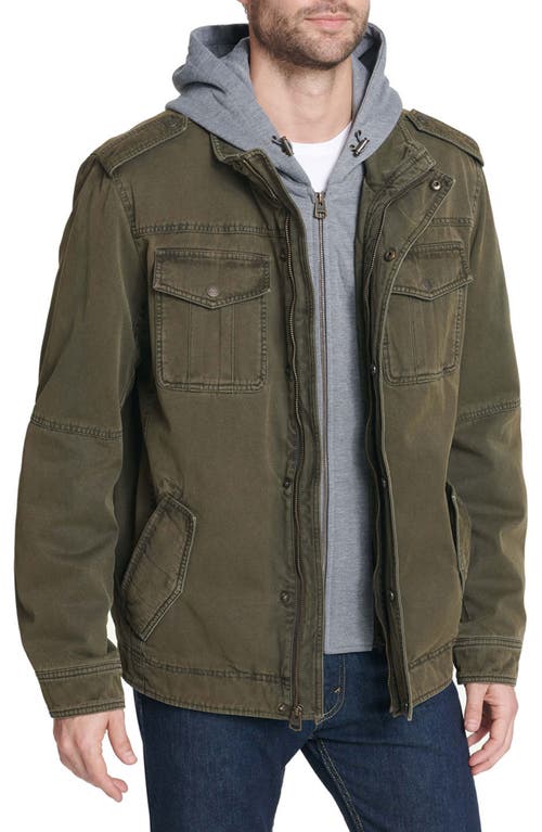 Shop Levi's Levis Detachable Hood Utility Jacket In Olive