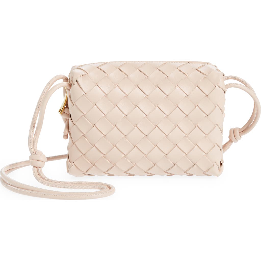 Bottega Veneta Small Intrecciato Leather Crossbody Bag In Lotus/gold