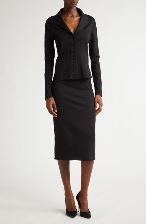 Shop Dolce & Gabbana Dolce&gabbana Dg Logo Knit Pencil Skirt In N0000 Nero