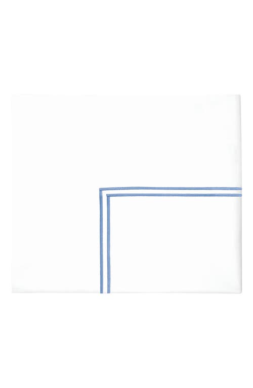 Sferra Grande Hotel King Flat Sheet In White/ocean