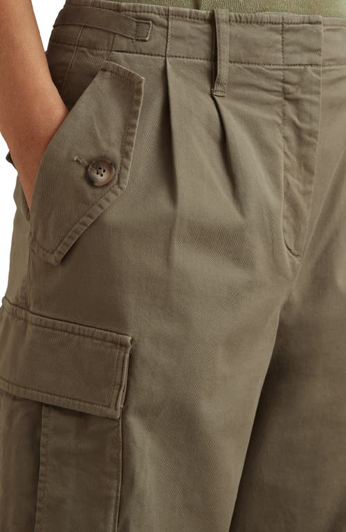 Shop Reiss Indie Stretch Twill Ankle Cargo Pants In Khaki