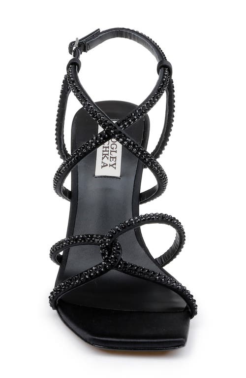 Badgley Mischka Collection Brooke Ankle Strap Sandal In Black Satin