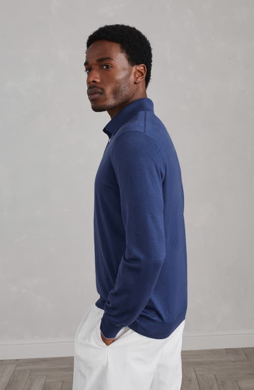 Shop Brunello Cucinelli Polo-style Sweater In Indigo