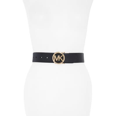 Michael Kors Reversible Pebbled Leather Belt, Black