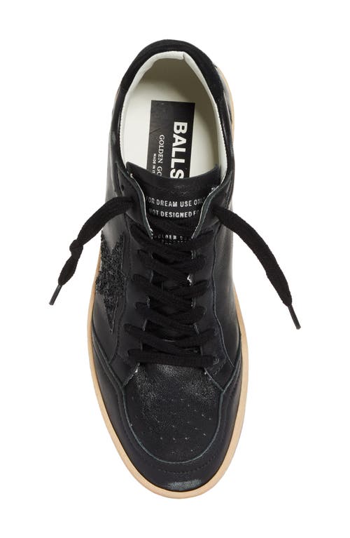 Golden Goose 20mm Ball Star Leather Blend Sneakers In Black