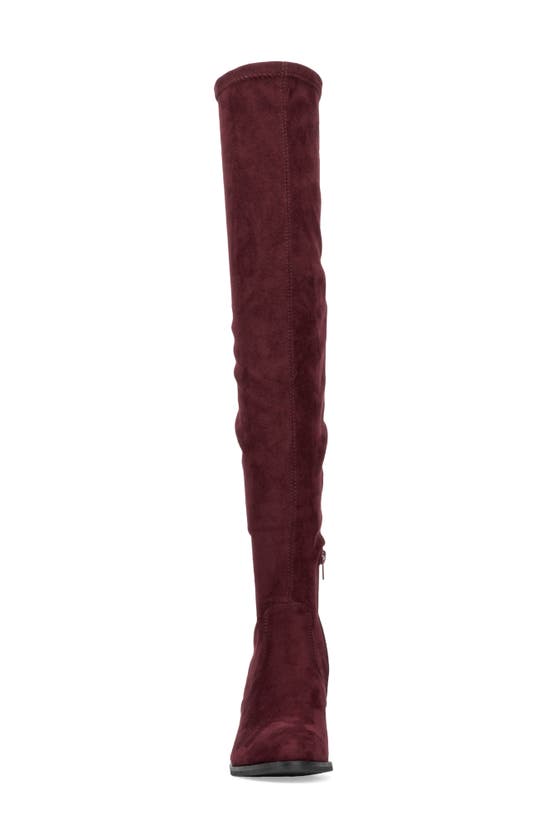 New York And Company Rana Faux Suede Tall Boot In Burgundy