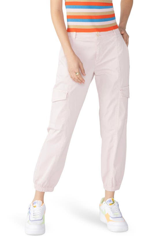 Sanctuary Rebel Crop Stretch Cotton Cargo Pants In Washed Pin