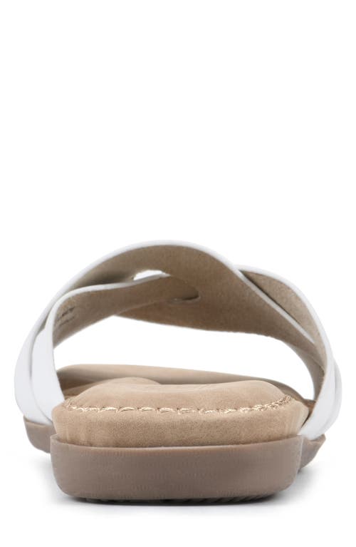 Shop Cliffs By White Mountain Fortunate Woven Sandal In White/burnished/smooth