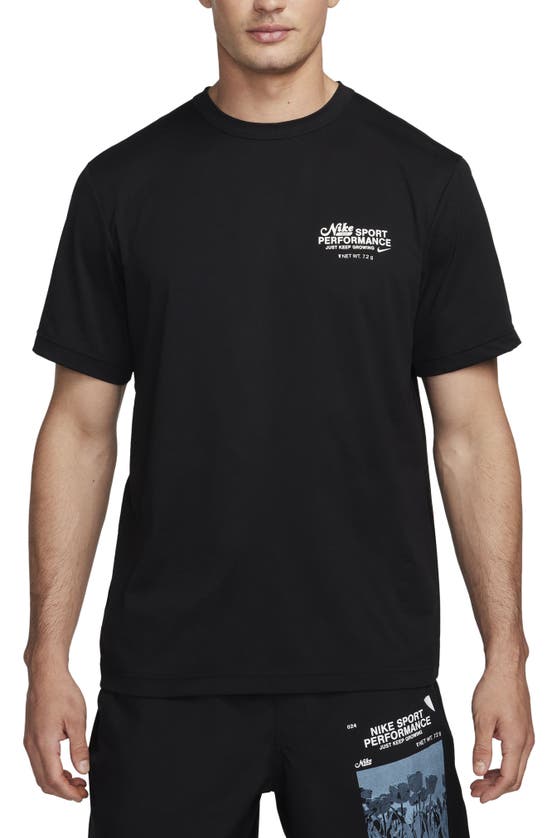 Nike Hyverse Dri-fit Upf 50+ Performance Graphic T-shirt In Black/ White
