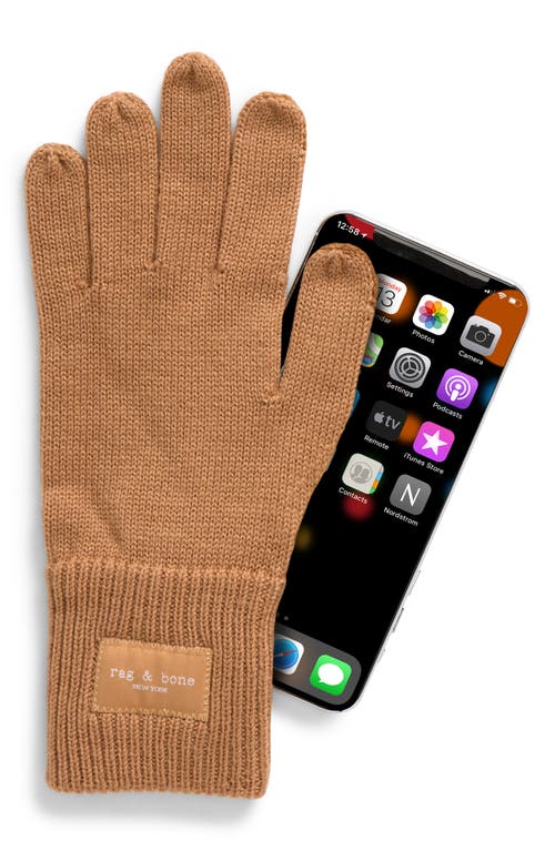 Rag & Bone Addison Wool Blend Touchscreen Gloves In Camel