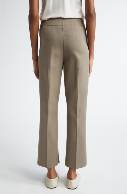 Shop Lafayette 148 New York Foley Crepe Knit Flare Ankle Pants In Concrete