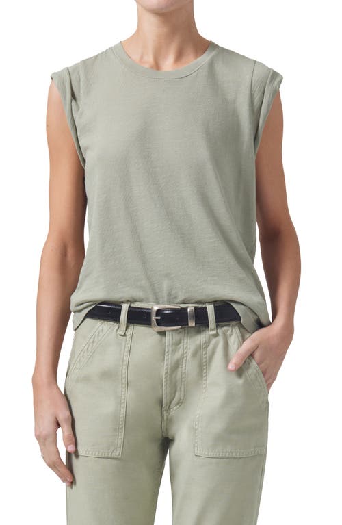 Citizens Of Humanity Kelsey Roll Sleeve T-shirt In Spring Moss