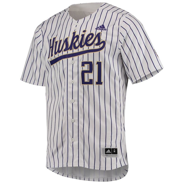 Washington Huskies adidas Button-Up Baseball Jersey - White