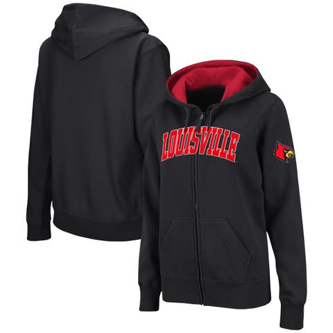 Women's Gameday Couture Black/White Louisville Cardinals Victory Tri-Color  Pullover Hoodie