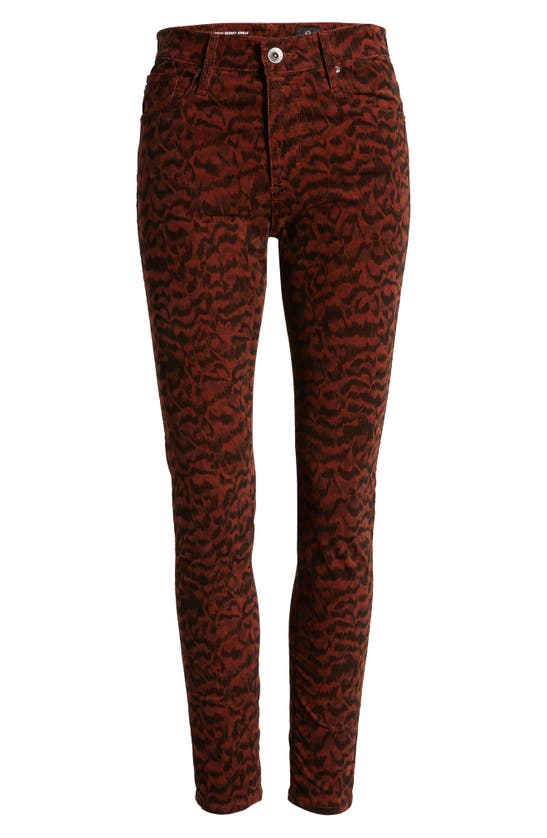 Shop Ag Farrah Skinny Ankle Jeans In Shadow A-rich Crimson/ Black