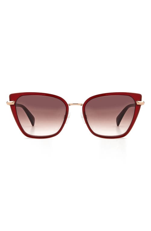 Rag & Bone 56mm Gradient Cat Eye Sunglasses In Burgundy/burgundy Shaded