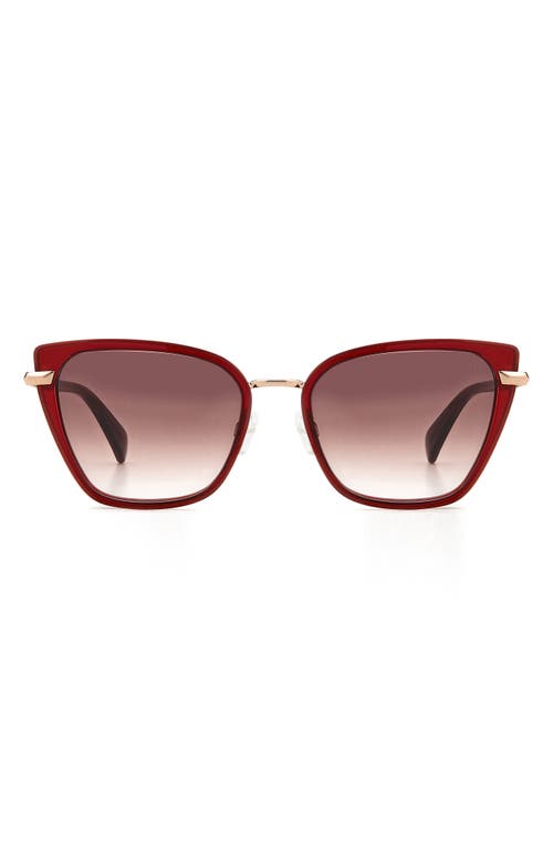 rag & bone 56mm Gradient Cat Eye Sunglasses in Burgundy/Burgundy Shaded at Nordstrom