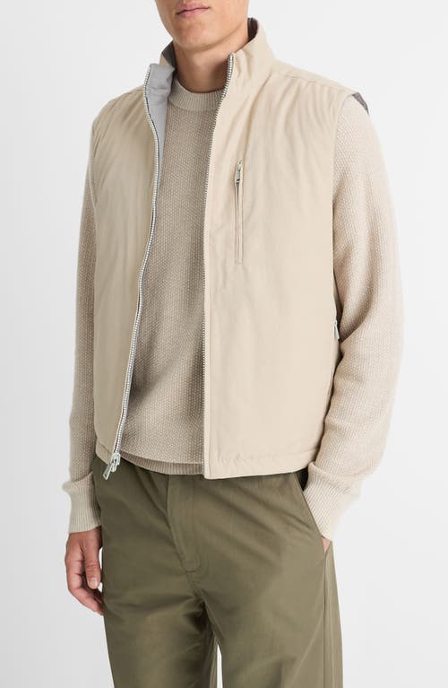 Shop Vince Reversible Cotton & Nylon Vest In Cahuenga Khaki/smoke