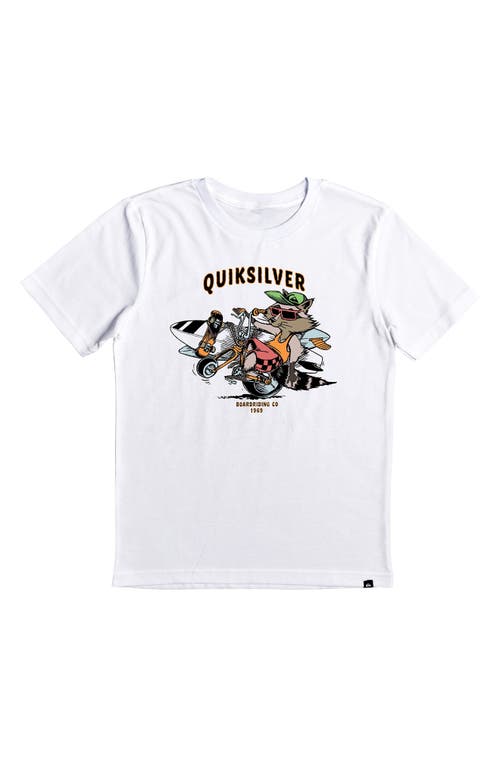Quiksilver Kids' Raccoon Style Graphic Tee in White