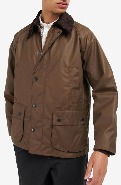 Shop Barbour Bedale Water Resistant Waxed Cotton Jacket In Bark