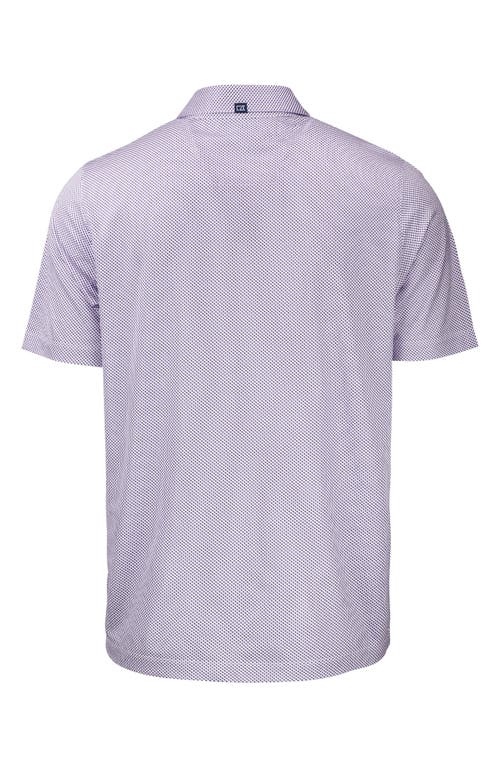 Cutter & Buck Pike Eco Symmetry Print Stretch Recycled Mens Polo In Purple