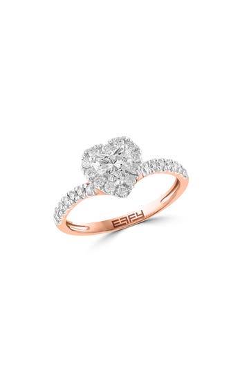 Shop Effy 14k Rose Gold Lab Created Diamond Heart Ring In White/rose Gold