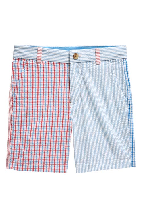 vineyard vines Kids' Party Breaker Colorbock Seersucker Stretch Cotton Shorts in Sailors Red