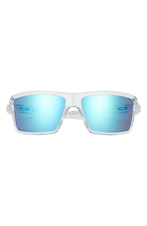 Oakley 63mm Polarized Rectangular Sunglasses In Blue/clear