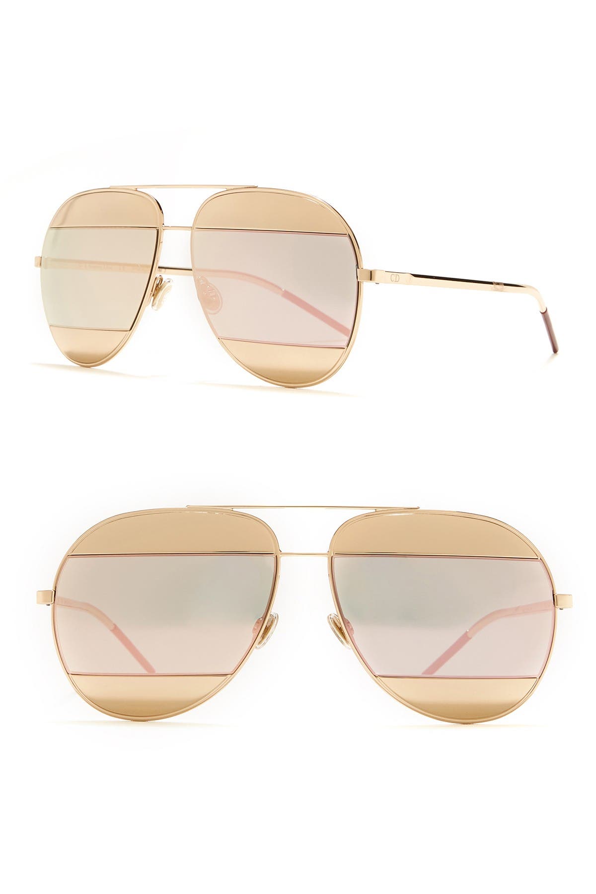 dior split 59mm metal aviator sunglasses